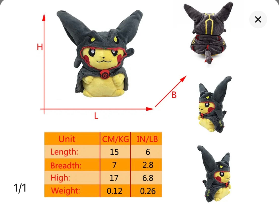 Pikachu Cosplay Plush Toy