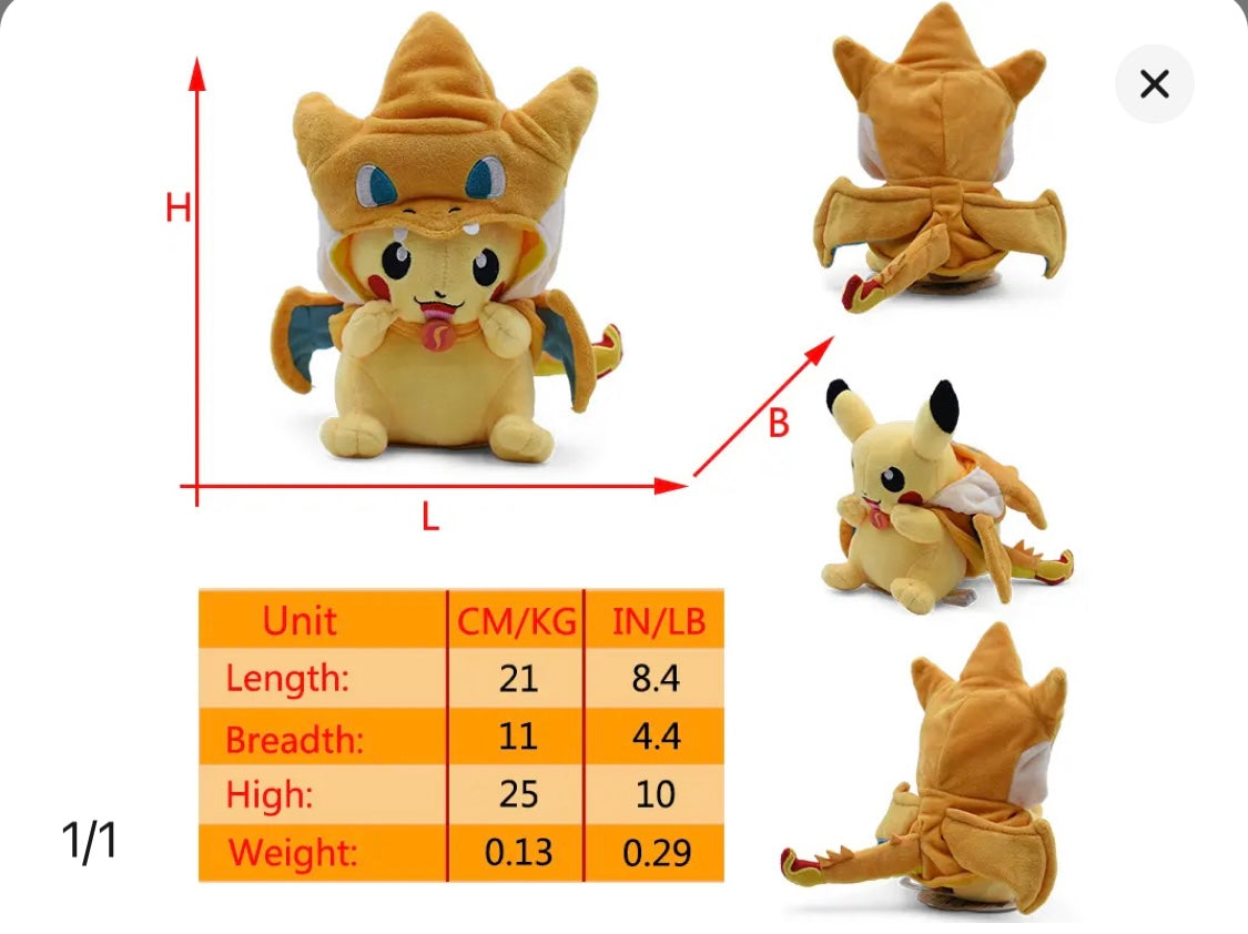 Pikachu Cosplay Plush Toy