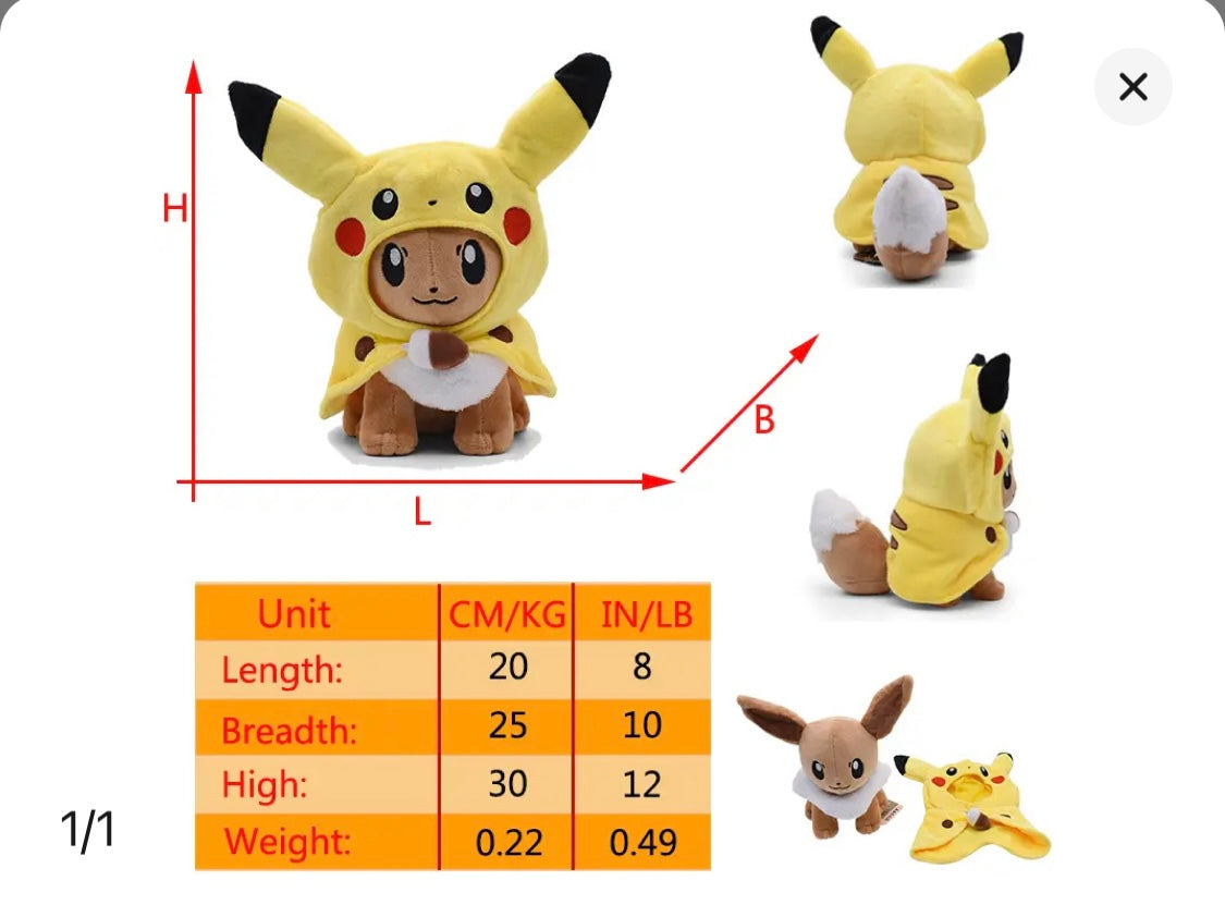 Pikachu Cosplay Plush Toy