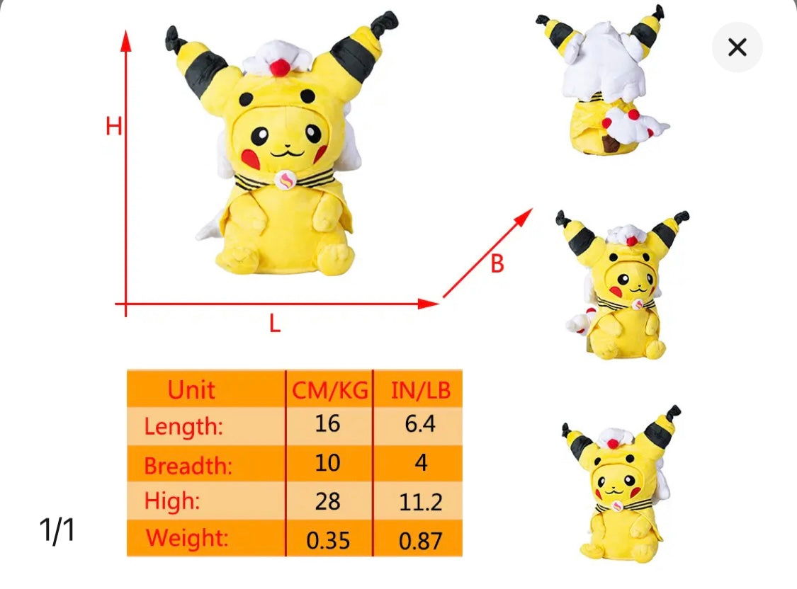 Pikachu Cosplay Plush Toy