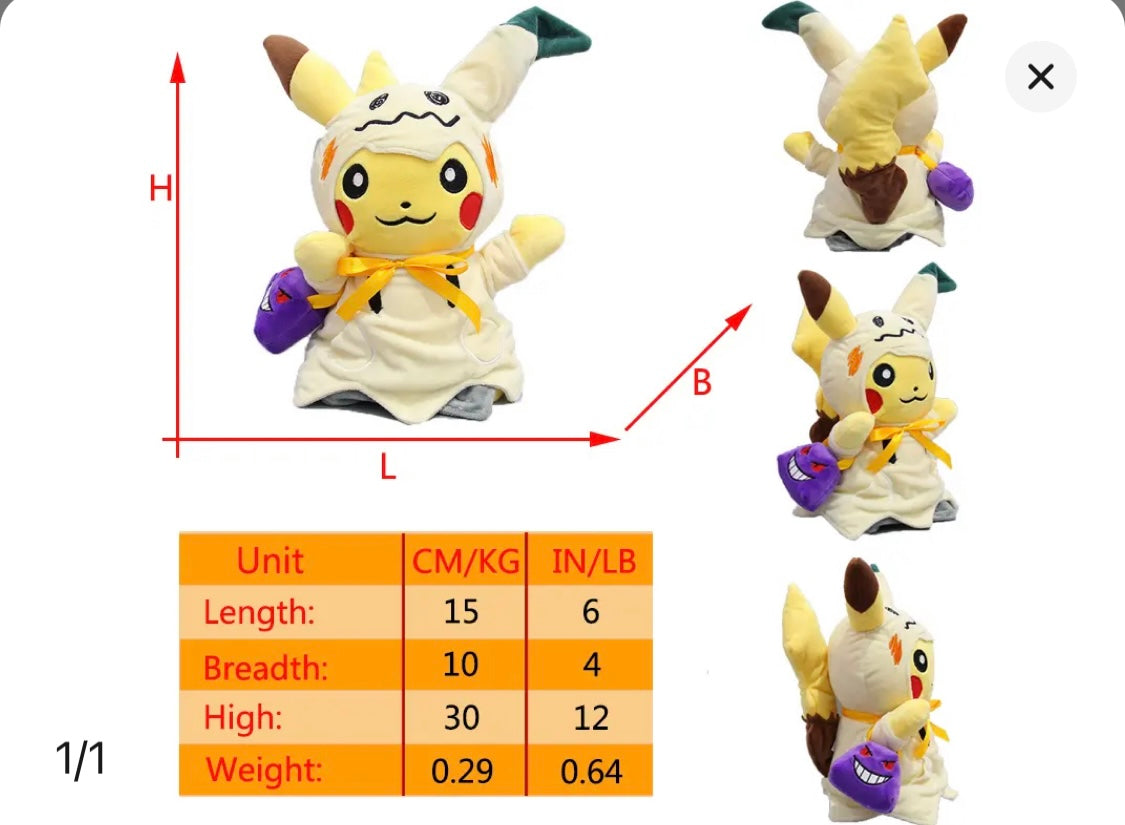 Pikachu Cosplay Plush Toy
