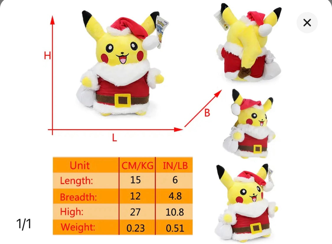 Pikachu Cosplay Plush Toy