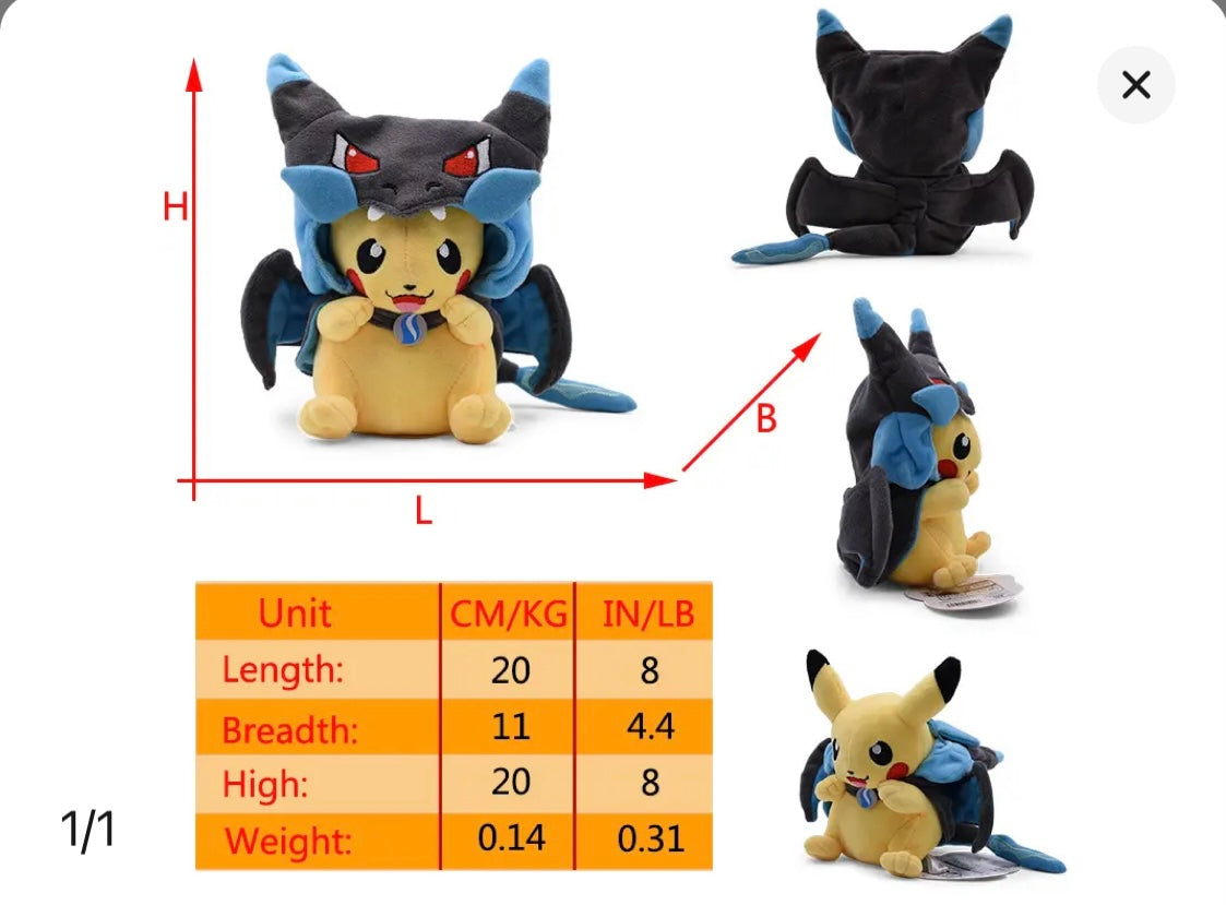 Pikachu Cosplay Plush Toy