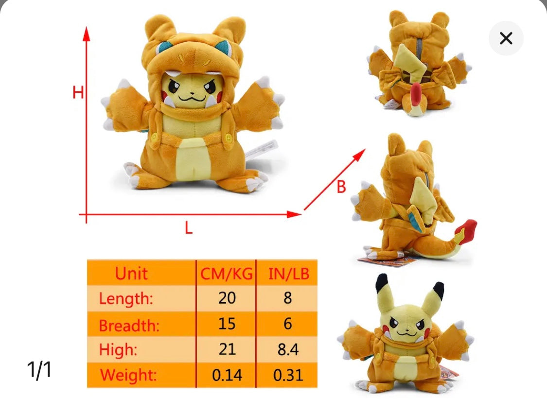 Pikachu Cosplay Plush Toy