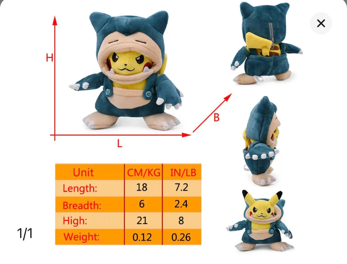Pikachu Cosplay Plush Toy