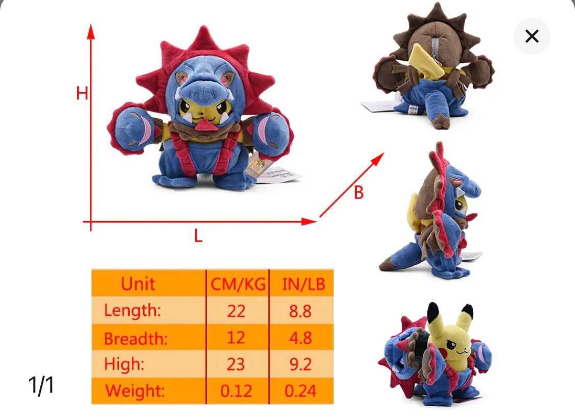 Pikachu Cosplay Plush Toy