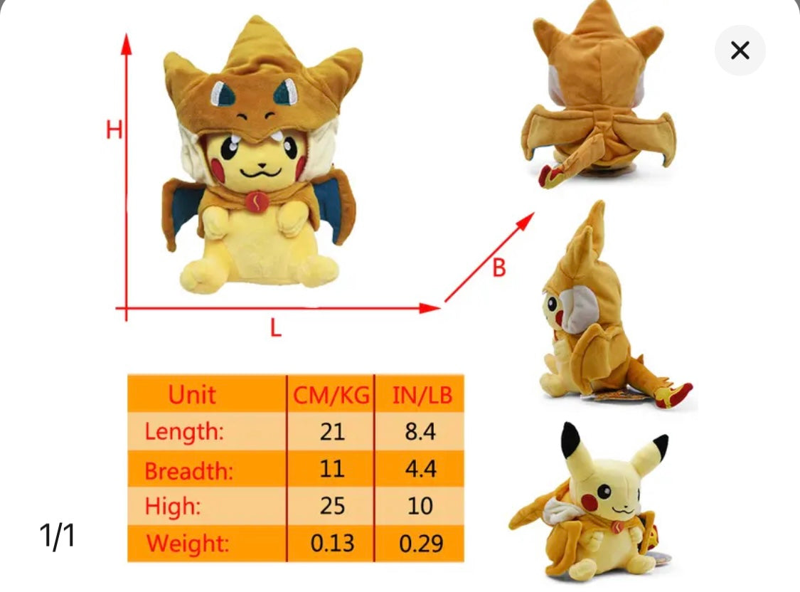 Pikachu Cosplay Plush Toy