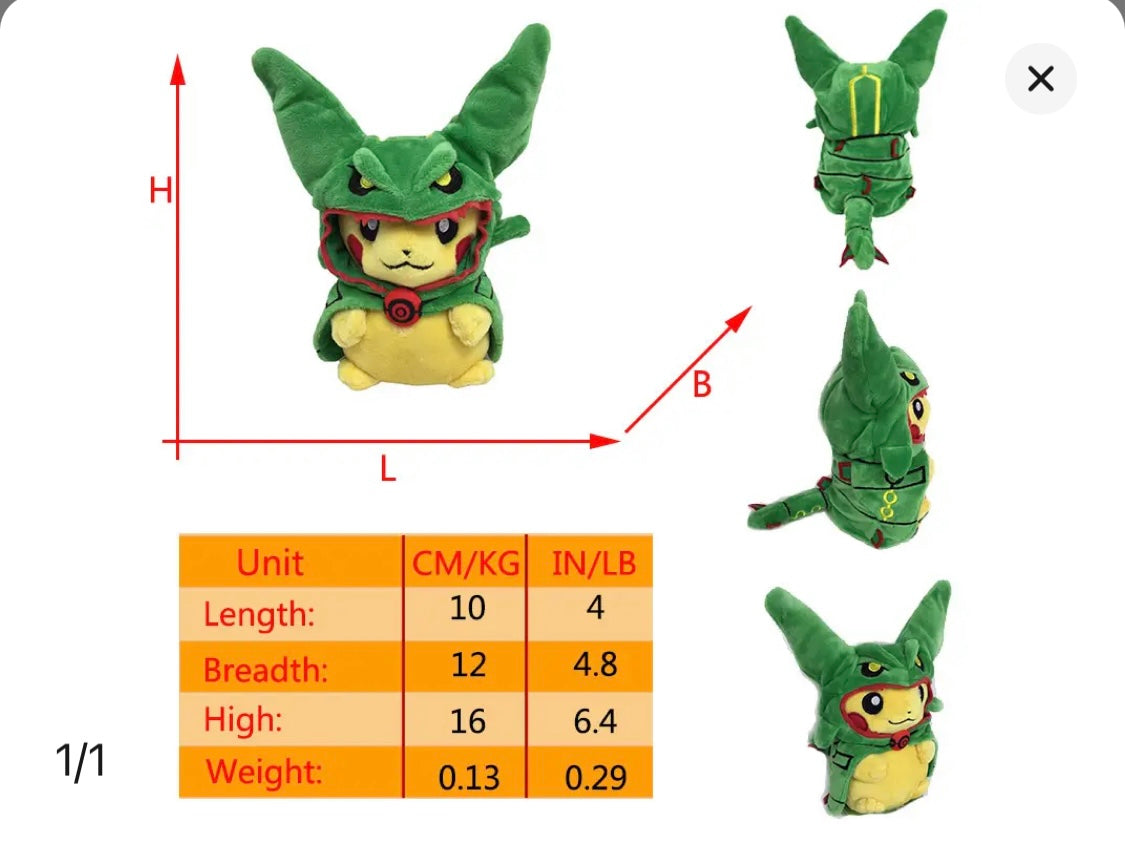 Pikachu Cosplay Plush Toy