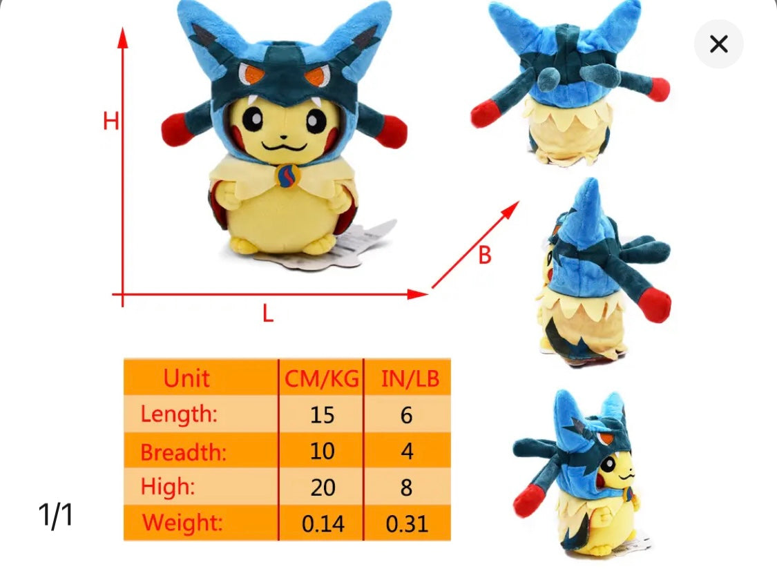 Pikachu Cosplay Plush Toy