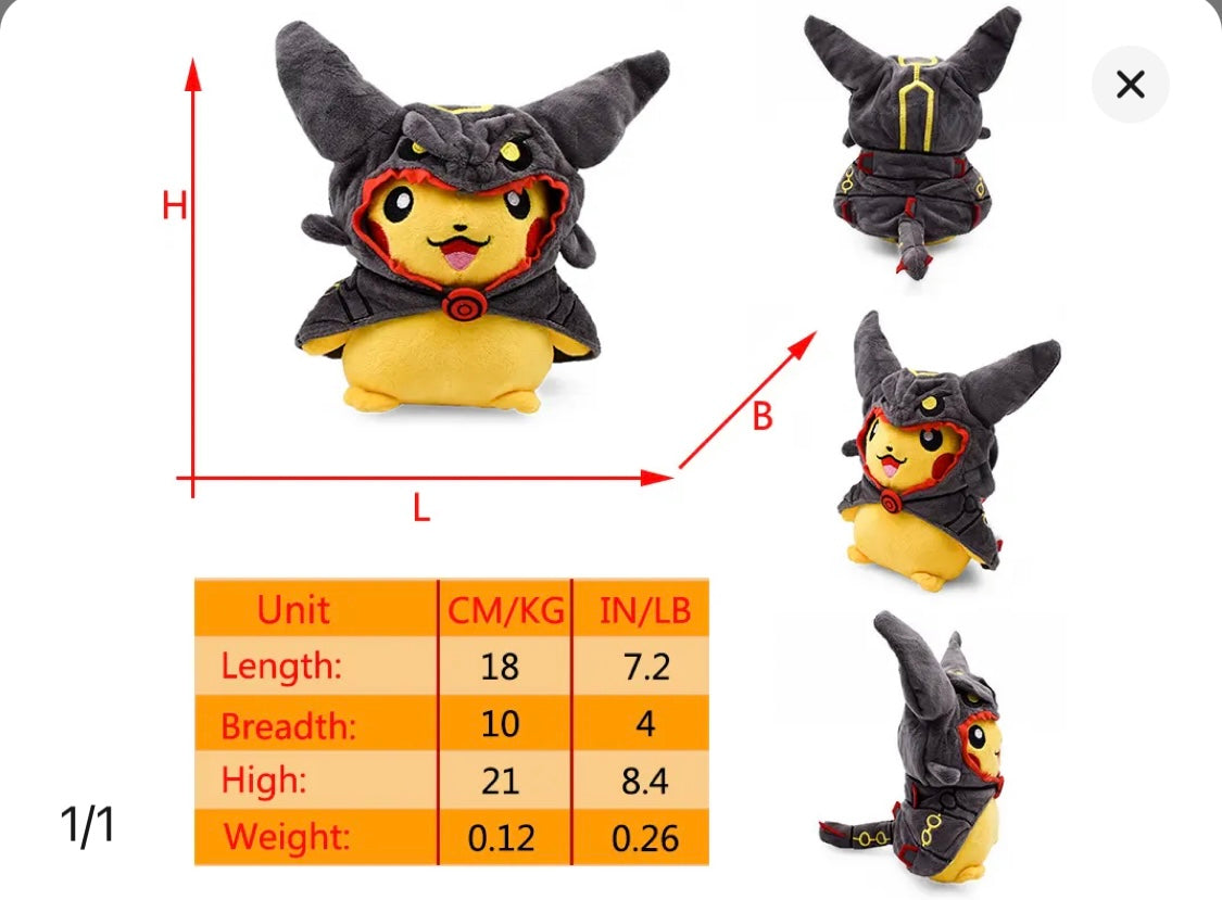 Pikachu Cosplay Plush Toy
