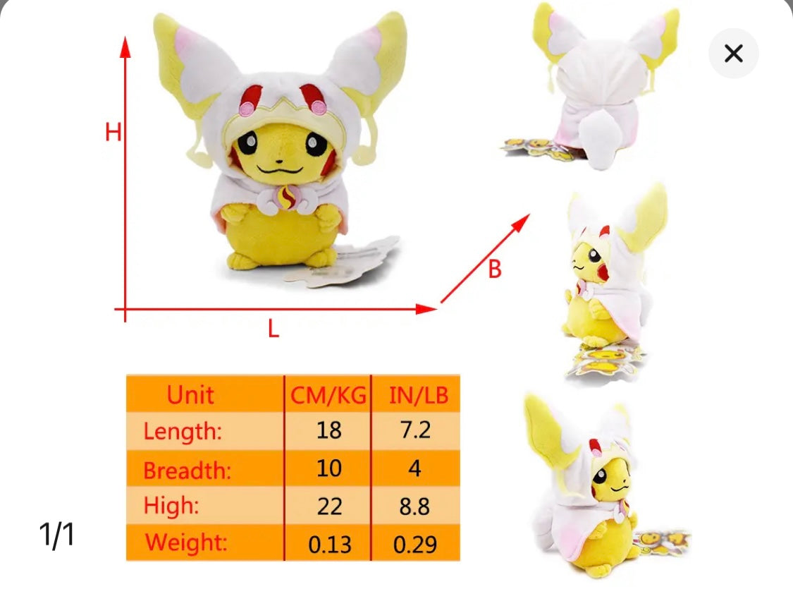 Pikachu Cosplay Plush Toy