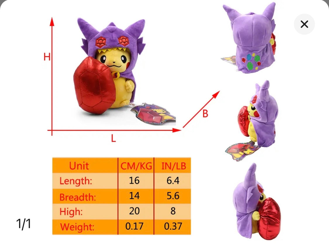 Pikachu Cosplay Plush Toy