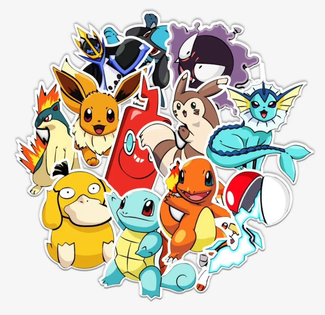 POKEMON STICKERS WATERPROOF 50pcs